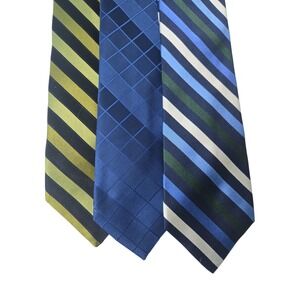 Lot of 3‎ Mens Ties Chaps Van Heusen City of London Silk Polyester Neckties